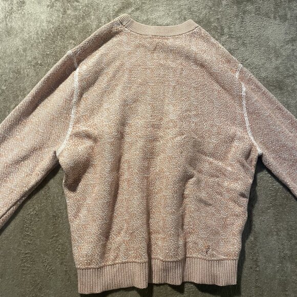 UNIQLO U Premium Shirt Womens Medium Orange Knit Sweater Crewneck Cotton Comfort - Picture 3 of 6